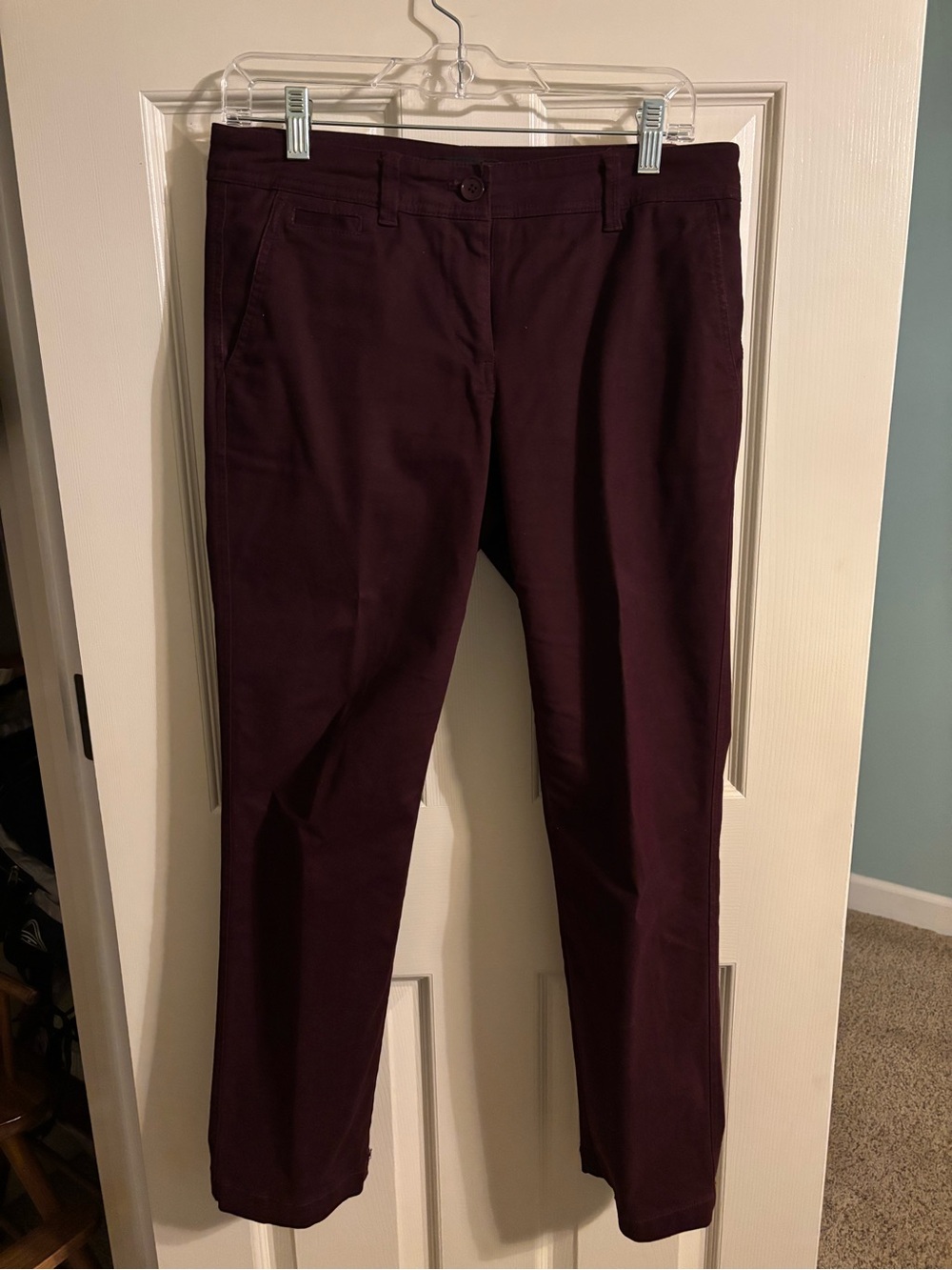 Ladies’ Tailored Burgundy Pants - Classic Straight Fit